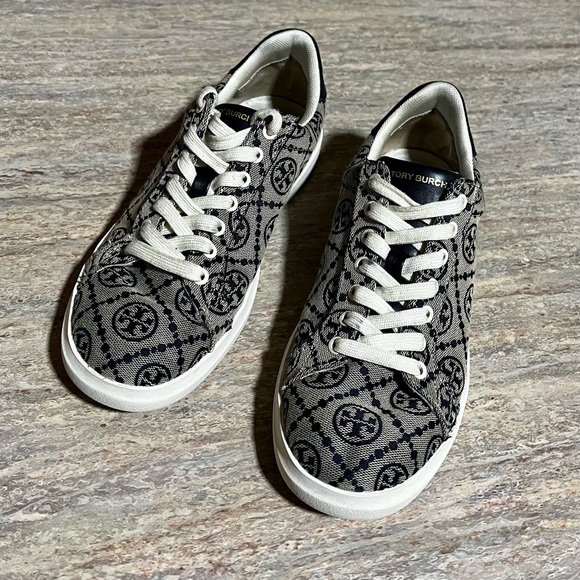 Tory Burch Black and White Patterned Sneakers - Picture 4 of 16